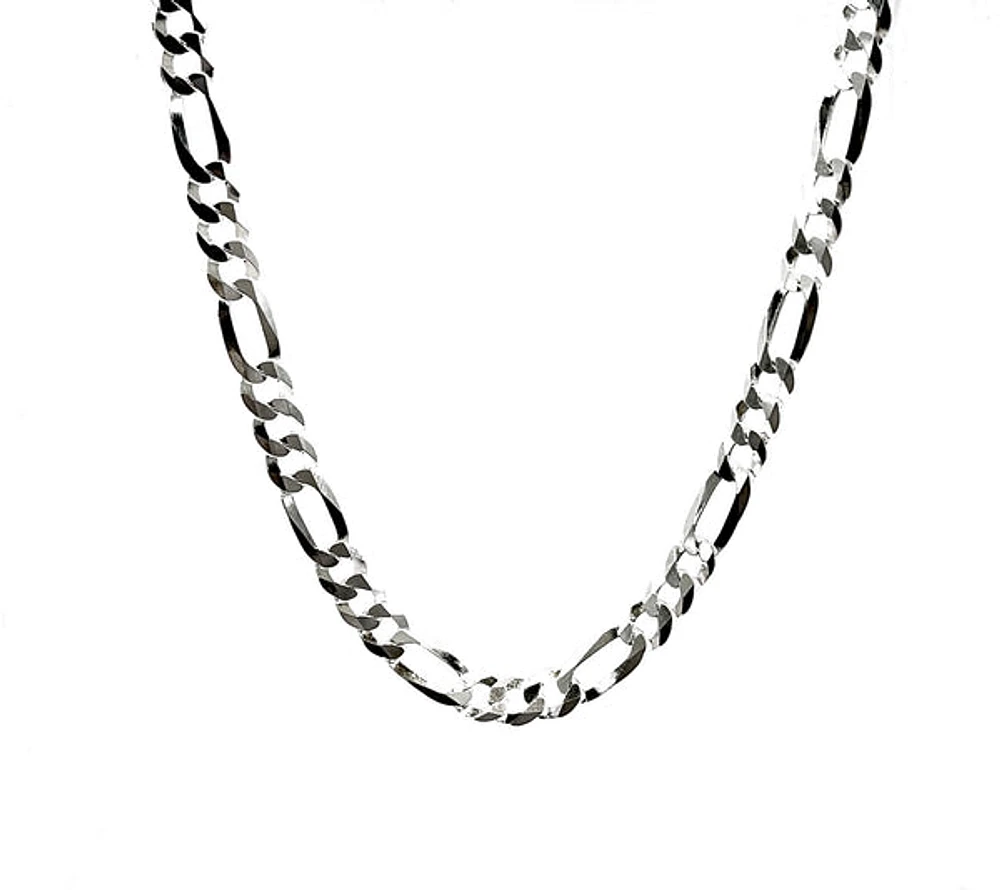 925 Sterling Silver Chain Figaro - 22" - 5.6mm
