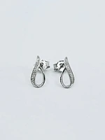 10K White Gold Diamond Earring