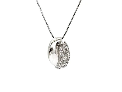 10K White Gold 0.30cttw Diamond Pendant, 18"