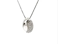 10K White Gold 0.30cttw Diamond Pendant, 18"