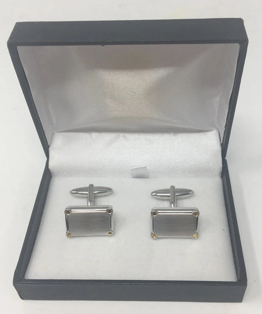 Silver Cufflinks with Gold Trim
