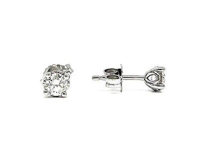 14K White Gold 0.15cttw Canadian Diamond Earrings