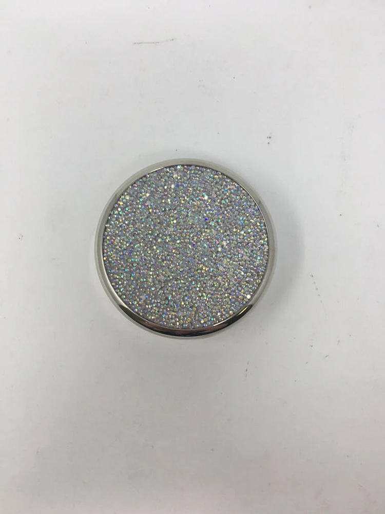 Silver Crystal Round Trinket Box
