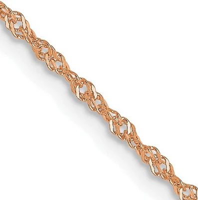 14K Rose Gold Singapore Chain - 1.0mm