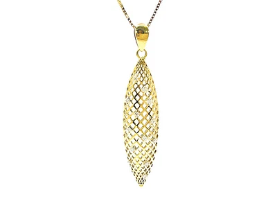 10K Yellow Gold 0.10cttw Diamond Pendant, 18"