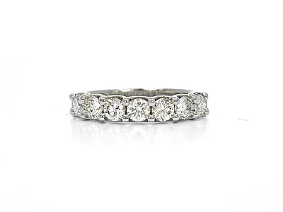 14K White Gold 0.75cttw Diamond Anniversary Claw Set Ring / Band, size 6.5
