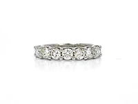14K White Gold 0.75cttw Diamond Anniversary Claw Set Ring / Band, size 6.5