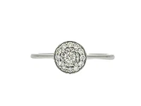 10K White Gold 0.19cttw Diamond Halo Engagement Ring, size 6.5