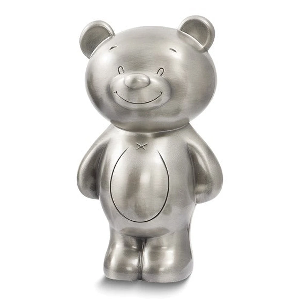 Teddy Bear Pewter-tone Finish Metal Bank