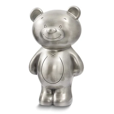 Teddy Bear Pewter-tone Finish Metal Bank