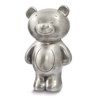 Teddy Bear Pewter-tone Finish Metal Bank