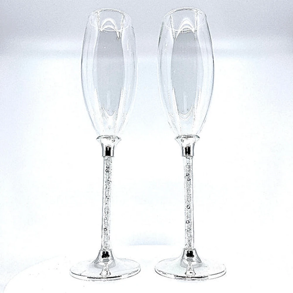 2 Pieces Champagne With Crystal Stem