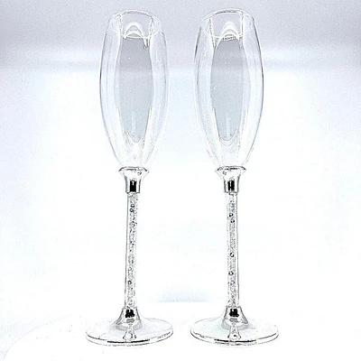 2 Pieces Champagne With Crystal Stem
