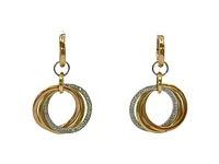 14K Tri Tone 0.32ctts Diamond Earrings