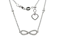 14K White Gold 0.28cttw Infinity Diamond Bracelet - 7 Inches