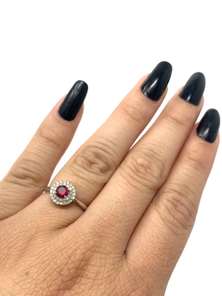 Created Ruby and Diamond Ring