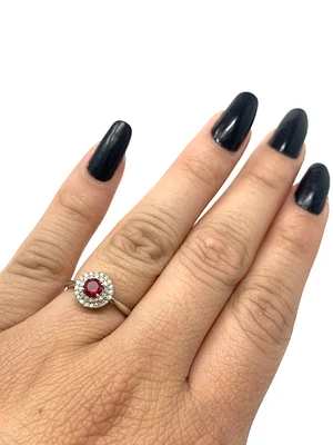 Created Ruby and Diamond Ring