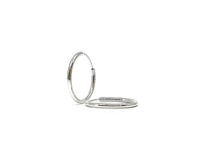 925 Sterling Silver Endless Hoop Earrings 25mm