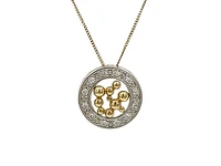 10K White & Yellow Gold 0.12cttw Diamond Pendant, 18"