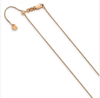 Adjustable 10K Gold Box Chain 16" - 22" 0.70mm