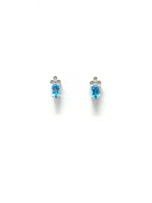 Blue Topaz & Diamond Earrings