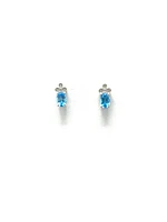 Blue Topaz & Diamond Earrings
