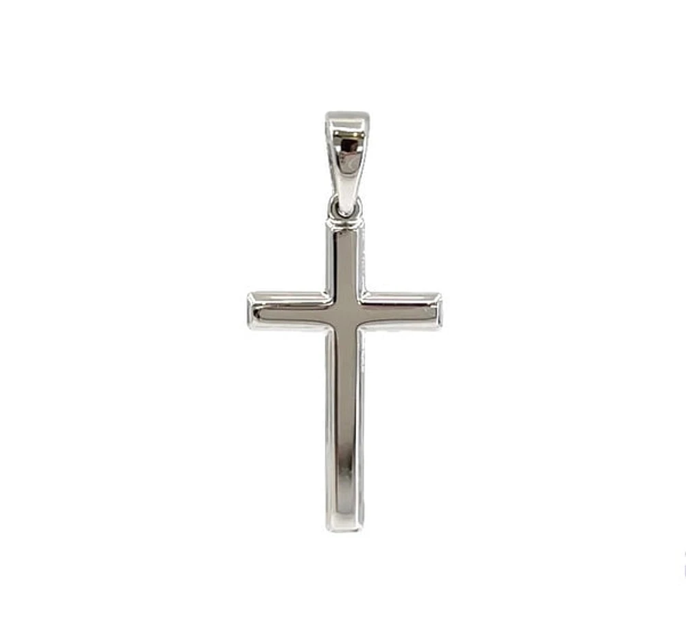 925 Sterling Silver 23mm x 13mm Hollow Cross Charm