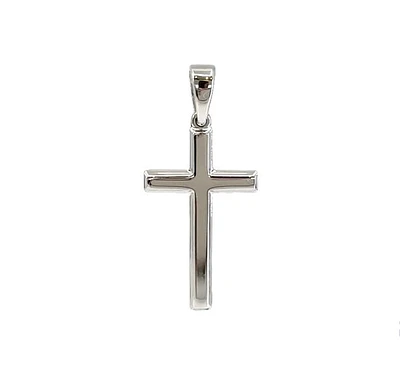 925 Sterling Silver 23mm x 13mm Hollow Cross Charm