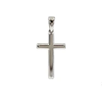 925 Sterling Silver 23mm x 13mm Hollow Cross Charm