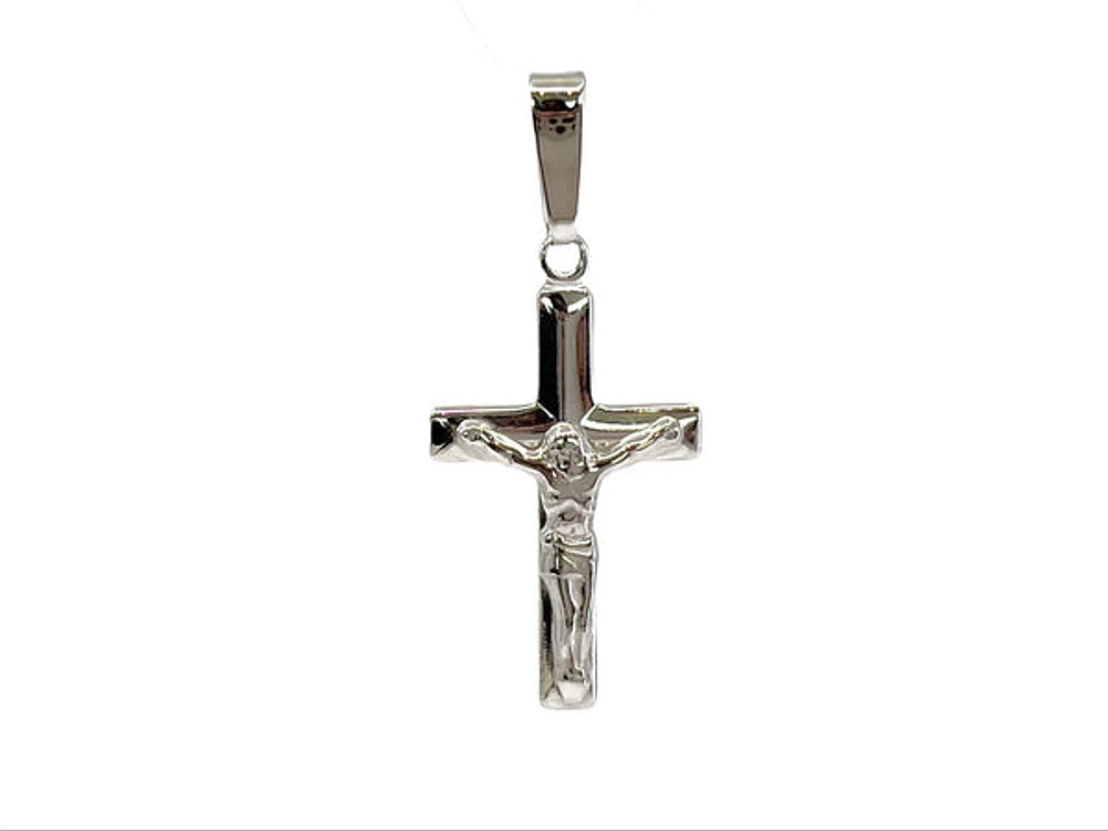 925 Sterling Silver 33mm x 20mm Hollow Crucifix Cross Charm - Large