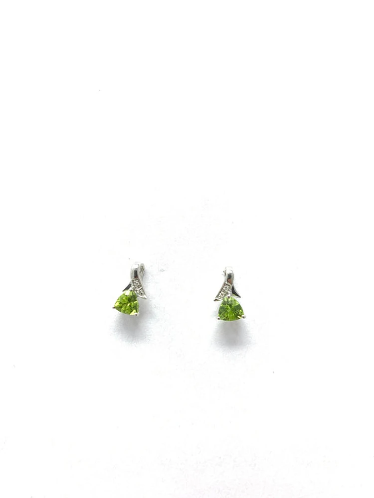 Peridot & Diamond Earrings
