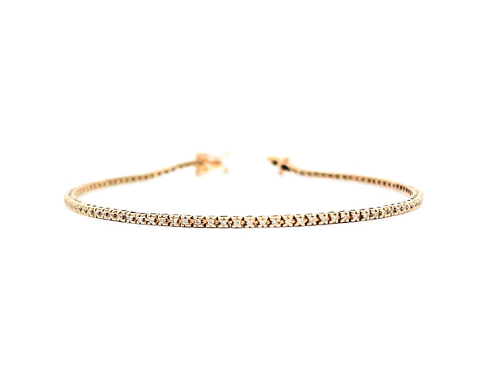14K Rose Gold 0.35cttw Diamond Tennis Bracelet, 7"