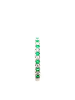 14K White Gold Emerald and Diamond Ring-Size 6.5