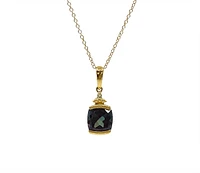 10K Yellow Gold 1.00cttw Created Alexandrite and 0.01cttw Diamond Necklace, 18"