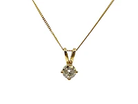 14K Yellow Gold 0.25cttw Diamond Solitaire Necklace - 18 Inches