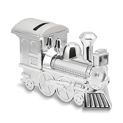 Silver-tone Finish Metal Train Bank