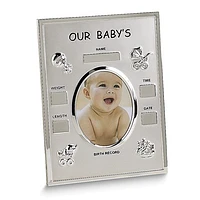 Silver-tone OUR BABY'S BIRTH RECORD 3.5x4.5 Photo Frame