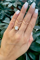 14K Yellow Gold 1.23cttw Lab Grown Diamond Engagement / Anniversary Halo Set Ring  - 7 White