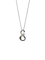 Sterling Silver 0.063cttw Diamond Infinity Necklace, 18"