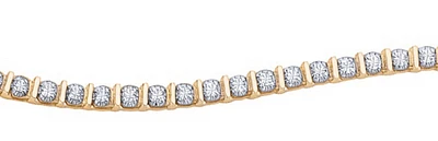 10K Yellow Gold 1.50cttw Diamond Tennis Bracelet, 7" - Yellow Gold