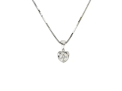 10K White Gold 0.30cttw Canadian Diamond Solitaire Pendant, 18"
