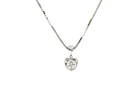 10K White Gold 0.30cttw Canadian Diamond Solitaire Pendant, 18"
