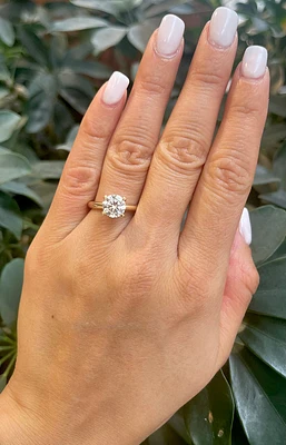 14K Yellow Gold 1.70cttw Lab Grown Round Brilliant Cut Diamond Engagement / Anniversary Ring  - 7 White