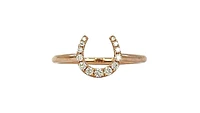 14K Rose Gold 0.14cttw Diamond Horseshoe Ring, size 6.5