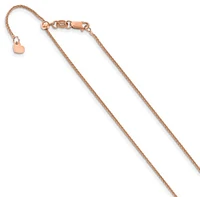 Adjustable 14K Gold Wheat Chain 16" - 30" 1.0mm