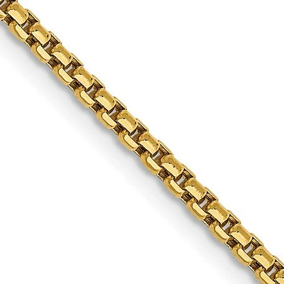 14K Gold 1.5mm Semi-Solid Round Box Chain - /