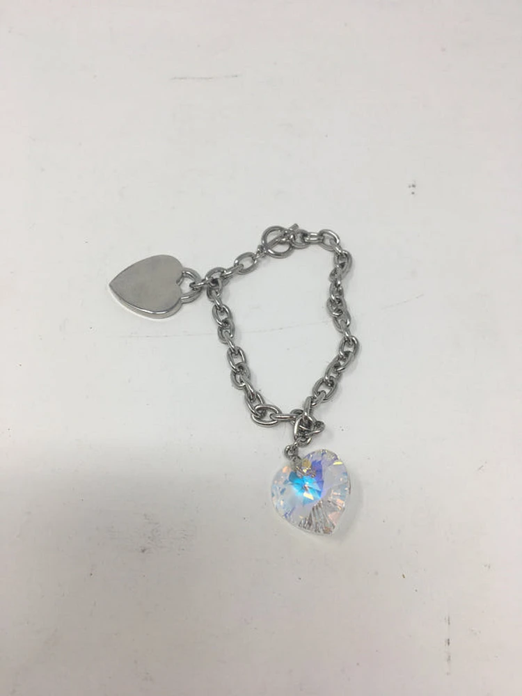 Double Heart Dangle Toggle Bracelet