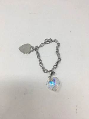 Double Heart Dangle Toggle Bracelet