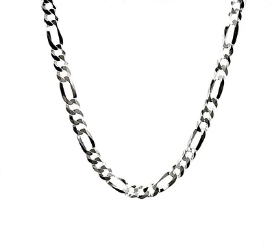 925 Sterling Silver Chain Flat Figaro 22" - 4.8mm