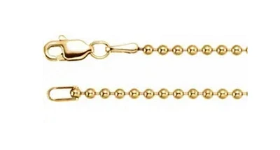 14K White or Yellow Gold 1.8 mm Bead  Chain - /